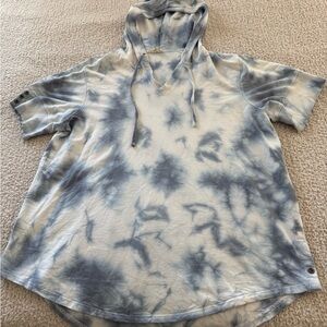 Blue and White Tie-Dye Hoodie
